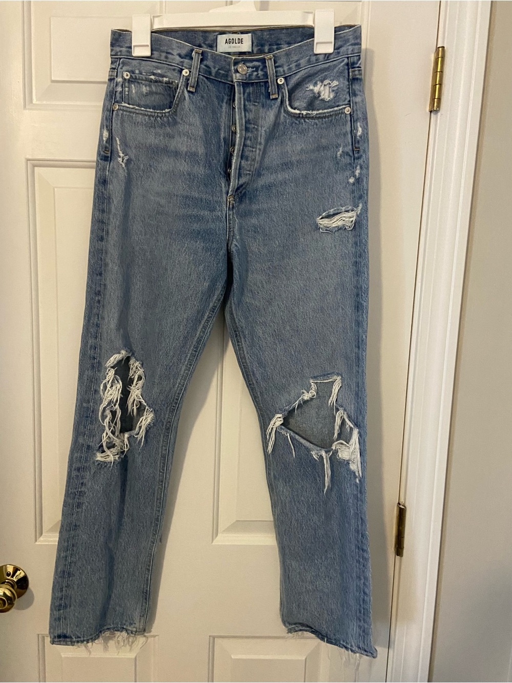 AGOLDE Distressed Straight Leg Jeans